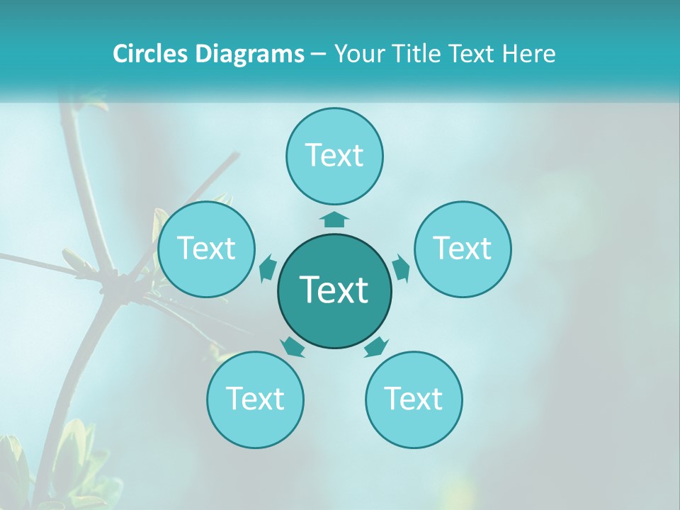 A Tree Branch With Green Leaves On It PowerPoint Template