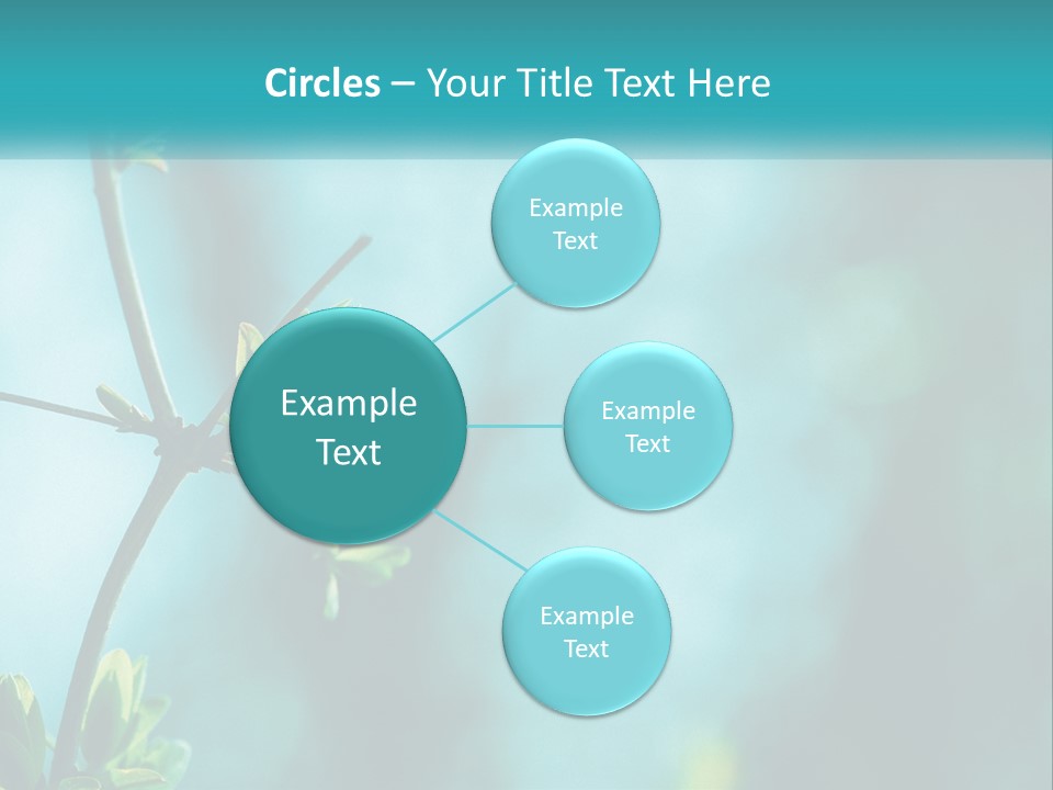 A Tree Branch With Green Leaves On It PowerPoint Template
