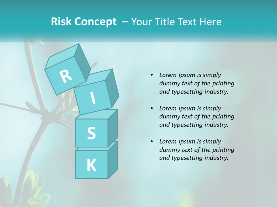 A Tree Branch With Green Leaves On It PowerPoint Template