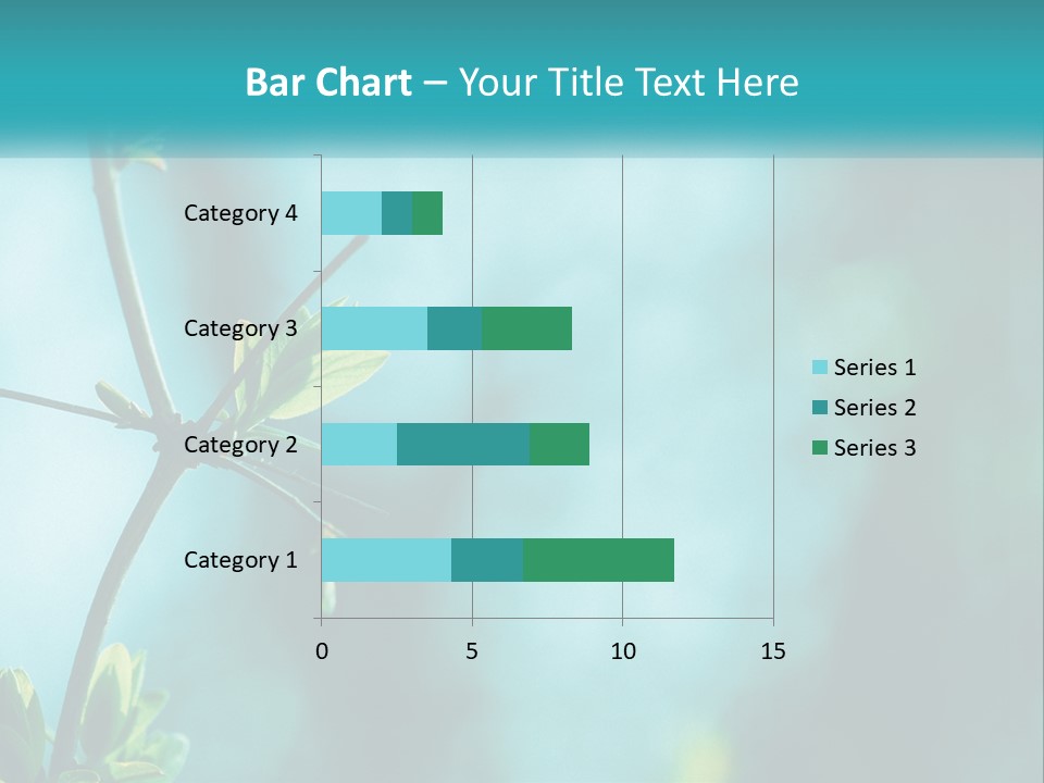 A Tree Branch With Green Leaves On It PowerPoint Template