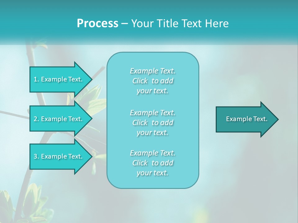 A Tree Branch With Green Leaves On It PowerPoint Template