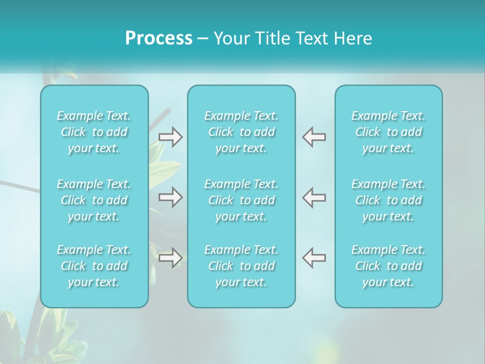 A Tree Branch With Green Leaves On It PowerPoint Template