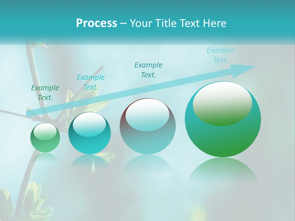 A Tree Branch With Green Leaves On It PowerPoint Template