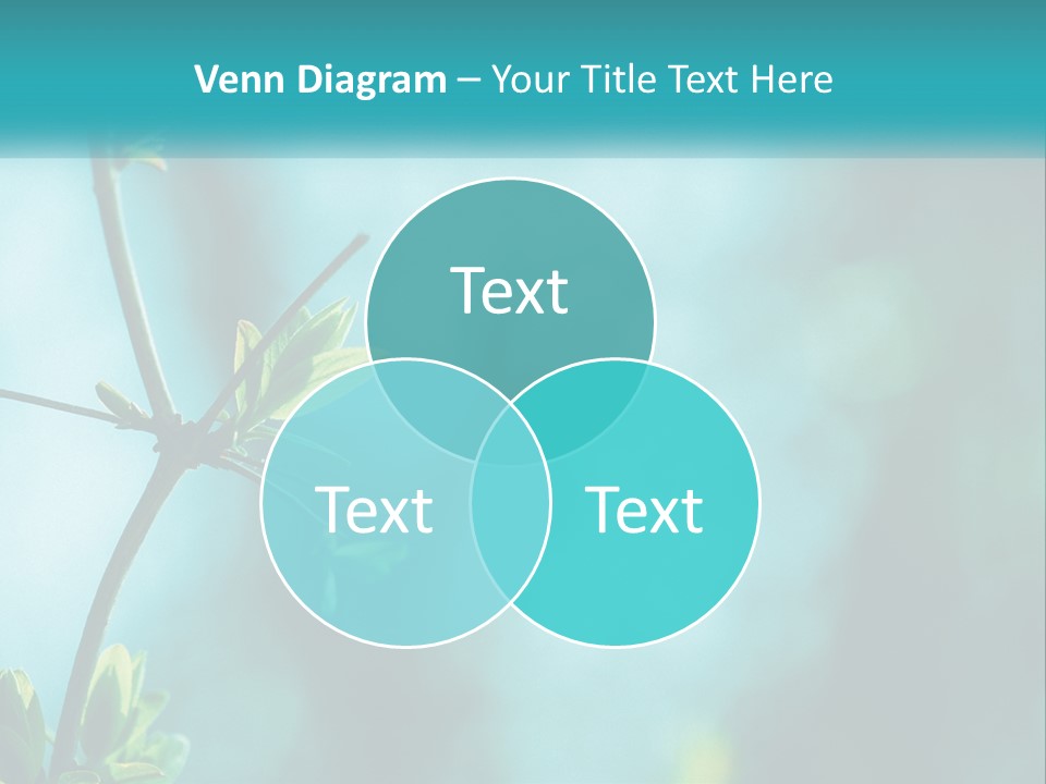 A Tree Branch With Green Leaves On It PowerPoint Template