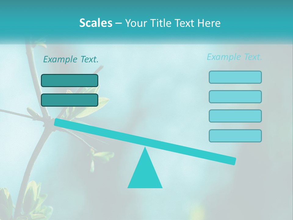 A Tree Branch With Green Leaves On It PowerPoint Template