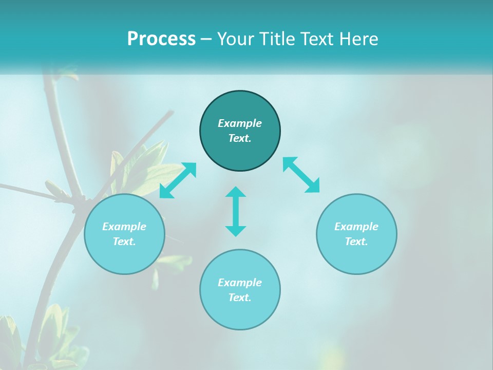 A Tree Branch With Green Leaves On It PowerPoint Template