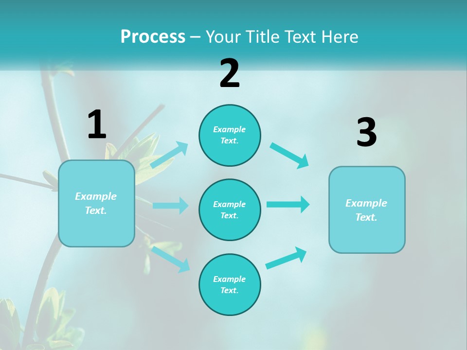 A Tree Branch With Green Leaves On It PowerPoint Template