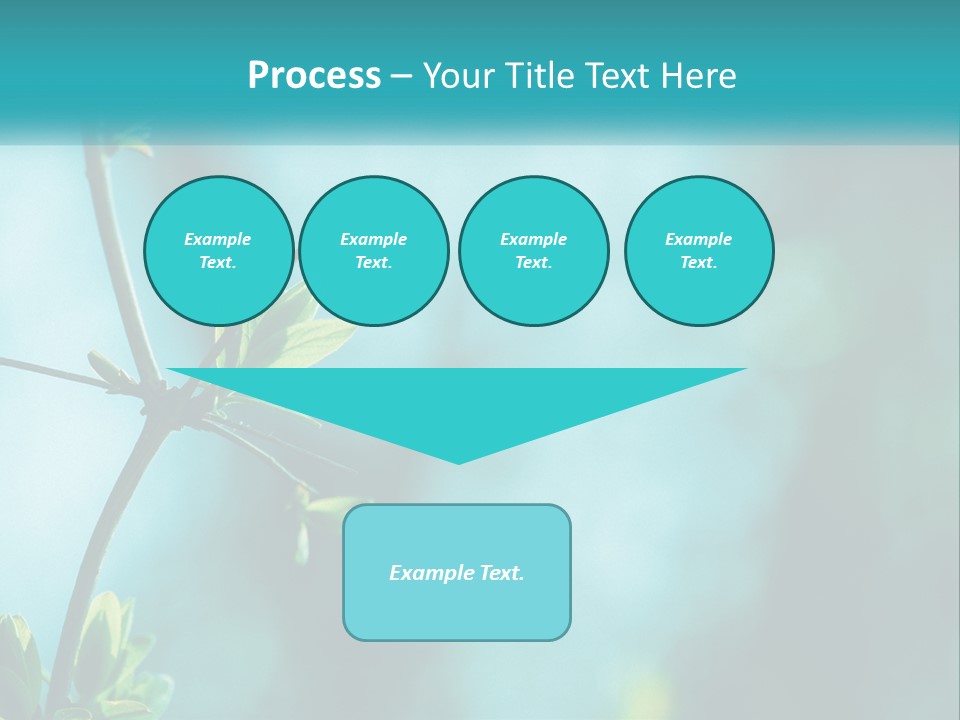 A Tree Branch With Green Leaves On It PowerPoint Template