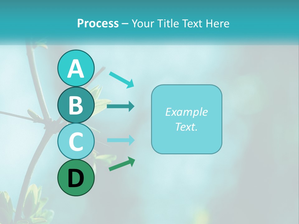 A Tree Branch With Green Leaves On It PowerPoint Template