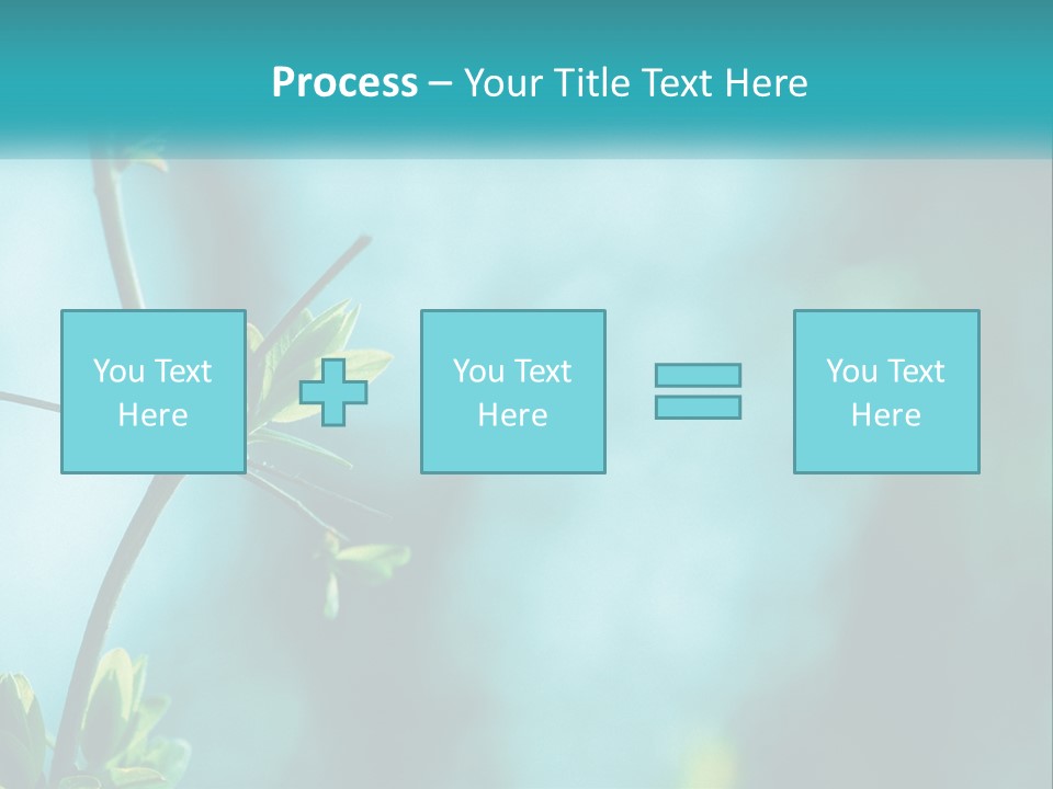 A Tree Branch With Green Leaves On It PowerPoint Template
