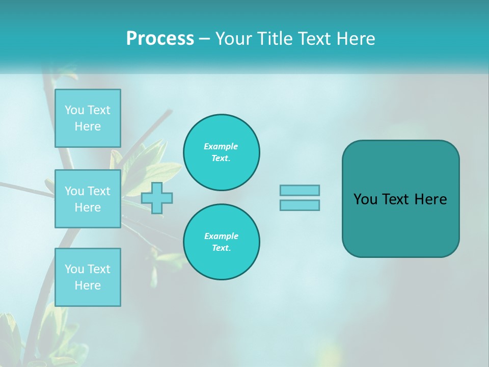 A Tree Branch With Green Leaves On It PowerPoint Template