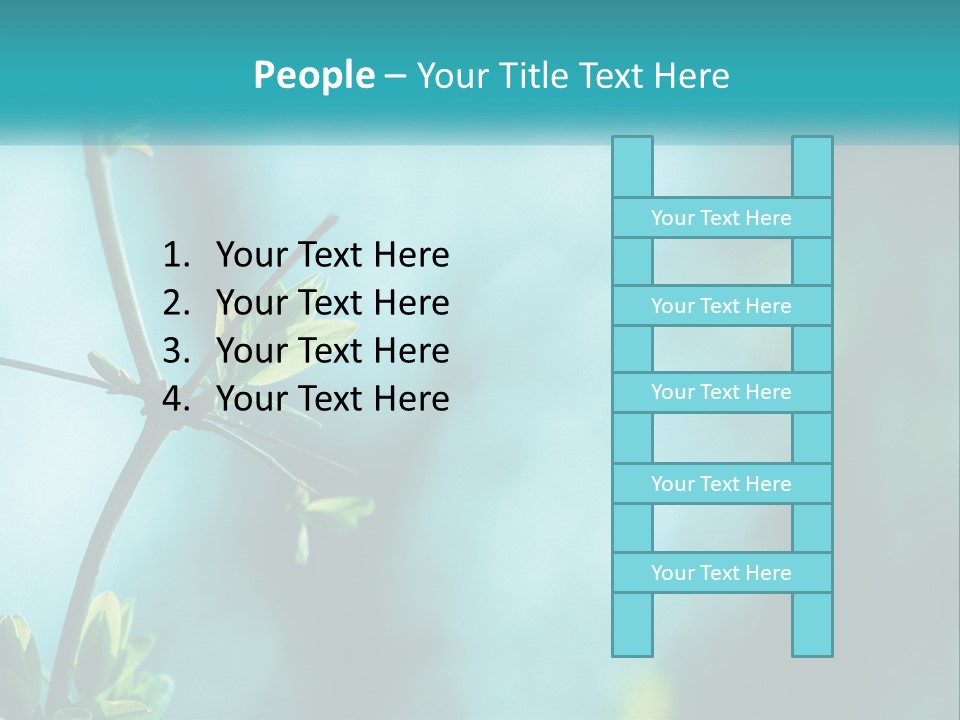 A Tree Branch With Green Leaves On It PowerPoint Template