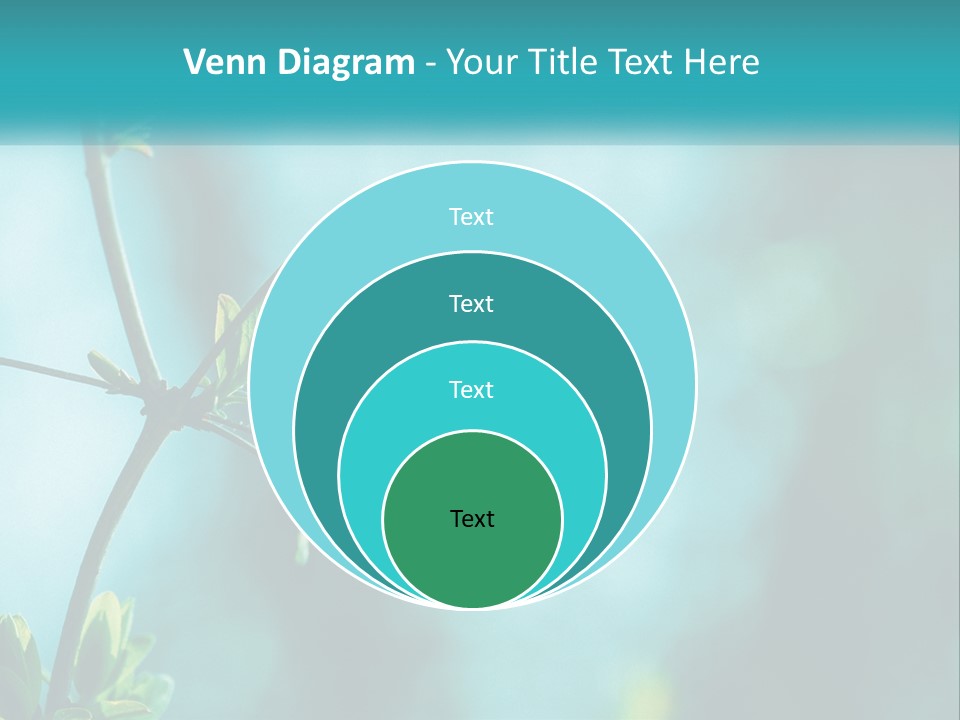 A Tree Branch With Green Leaves On It PowerPoint Template