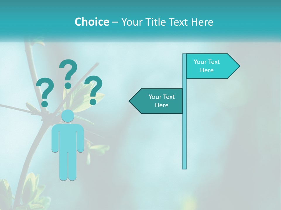 A Tree Branch With Green Leaves On It PowerPoint Template