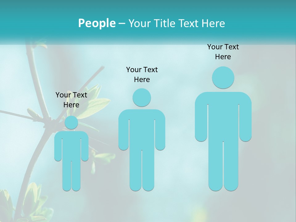 A Tree Branch With Green Leaves On It PowerPoint Template