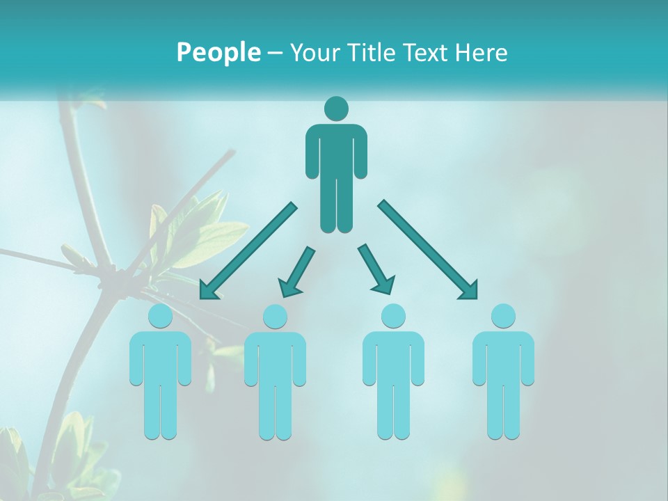 A Tree Branch With Green Leaves On It PowerPoint Template