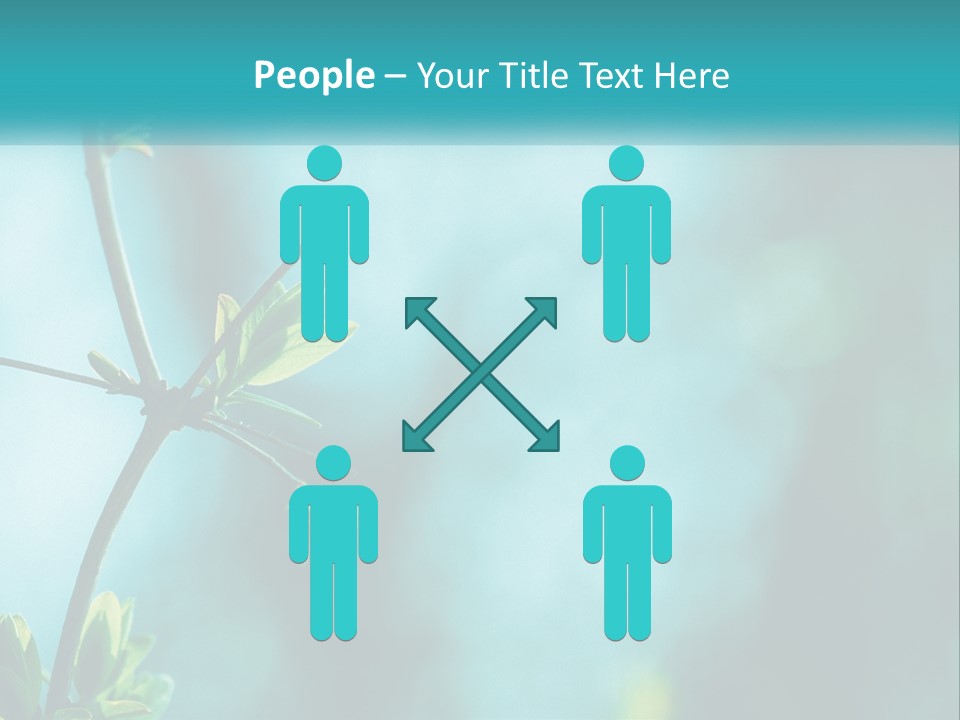 A Tree Branch With Green Leaves On It PowerPoint Template