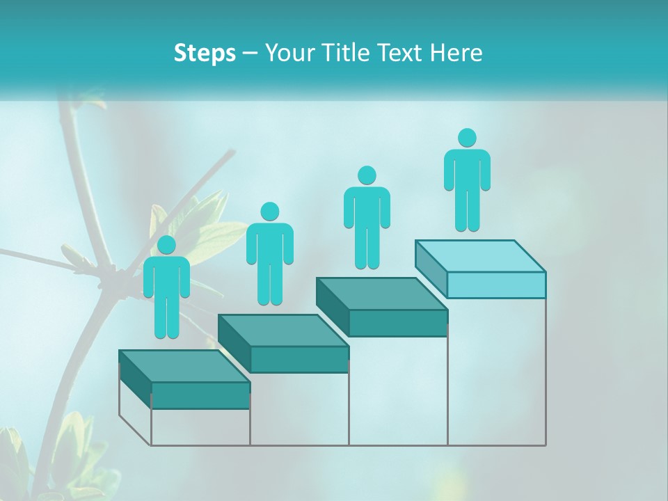 A Tree Branch With Green Leaves On It PowerPoint Template