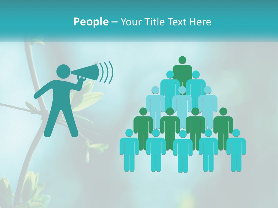 A Tree Branch With Green Leaves On It PowerPoint Template