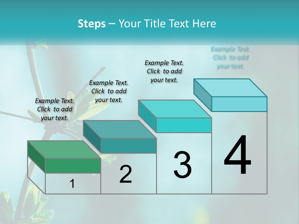 A Tree Branch With Green Leaves On It PowerPoint Template