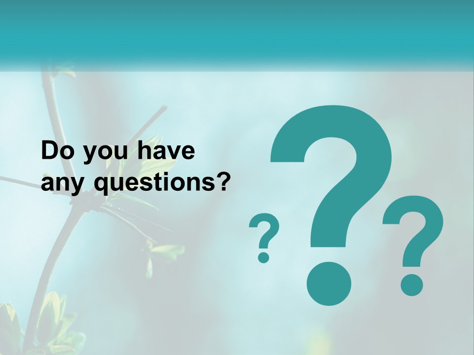 A Tree Branch With Green Leaves On It PowerPoint Template