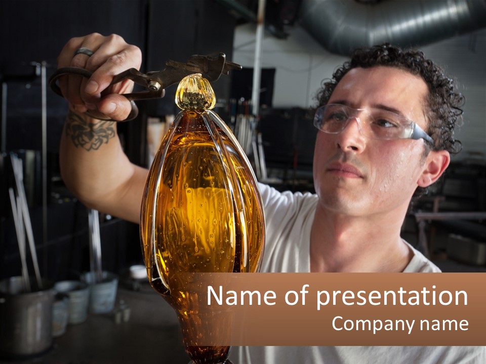A Man Holding A Bottle Of Oil In His Hand PowerPoint Template