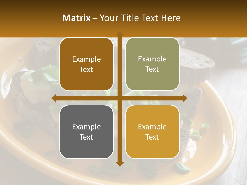 A Yellow Plate Topped With A Sandwich Covered In Cheese And Green Onions PowerPoint Template