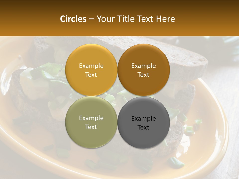 A Yellow Plate Topped With A Sandwich Covered In Cheese And Green Onions PowerPoint Template
