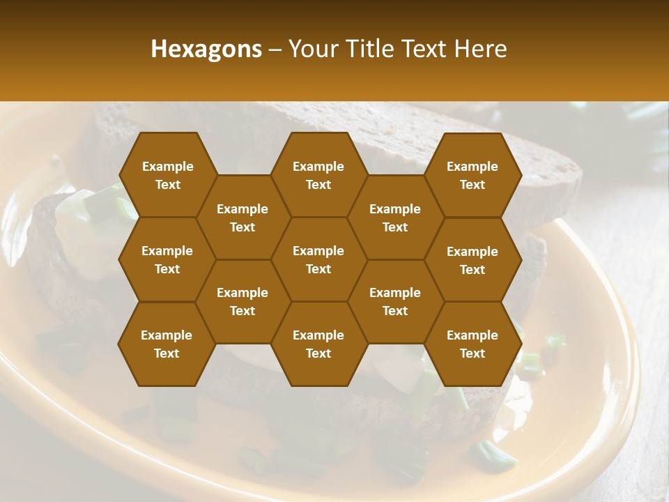 A Yellow Plate Topped With A Sandwich Covered In Cheese And Green Onions PowerPoint Template