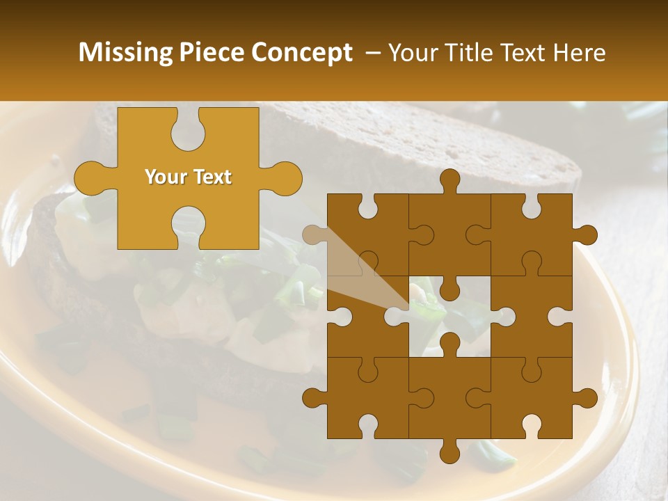 A Yellow Plate Topped With A Sandwich Covered In Cheese And Green Onions PowerPoint Template