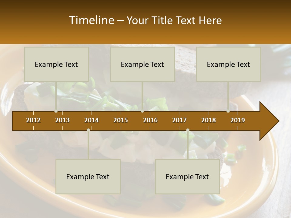 A Yellow Plate Topped With A Sandwich Covered In Cheese And Green Onions PowerPoint Template