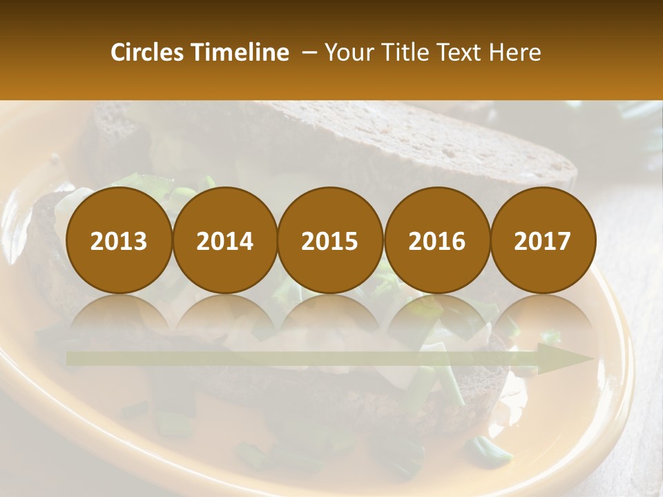 A Yellow Plate Topped With A Sandwich Covered In Cheese And Green Onions PowerPoint Template