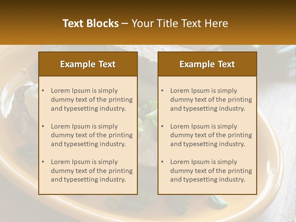 A Yellow Plate Topped With A Sandwich Covered In Cheese And Green Onions PowerPoint Template