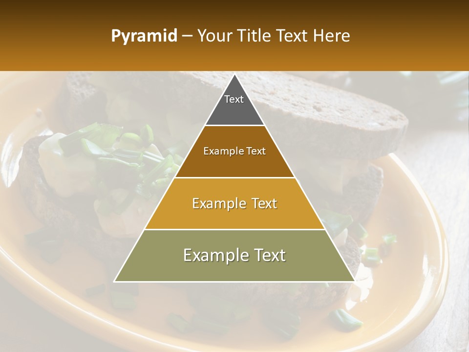 A Yellow Plate Topped With A Sandwich Covered In Cheese And Green Onions PowerPoint Template