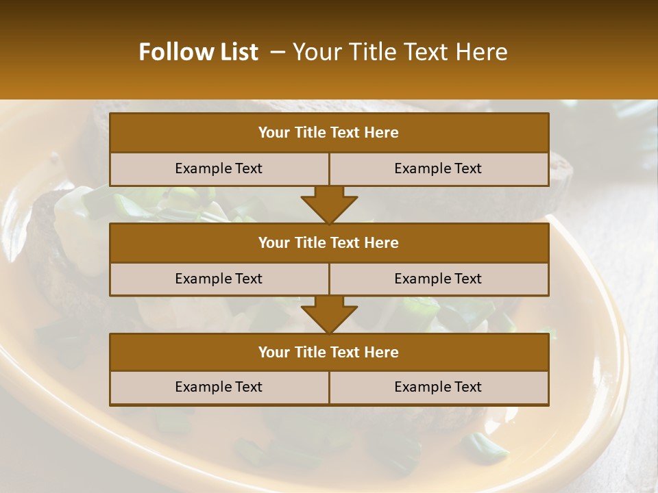 A Yellow Plate Topped With A Sandwich Covered In Cheese And Green Onions PowerPoint Template