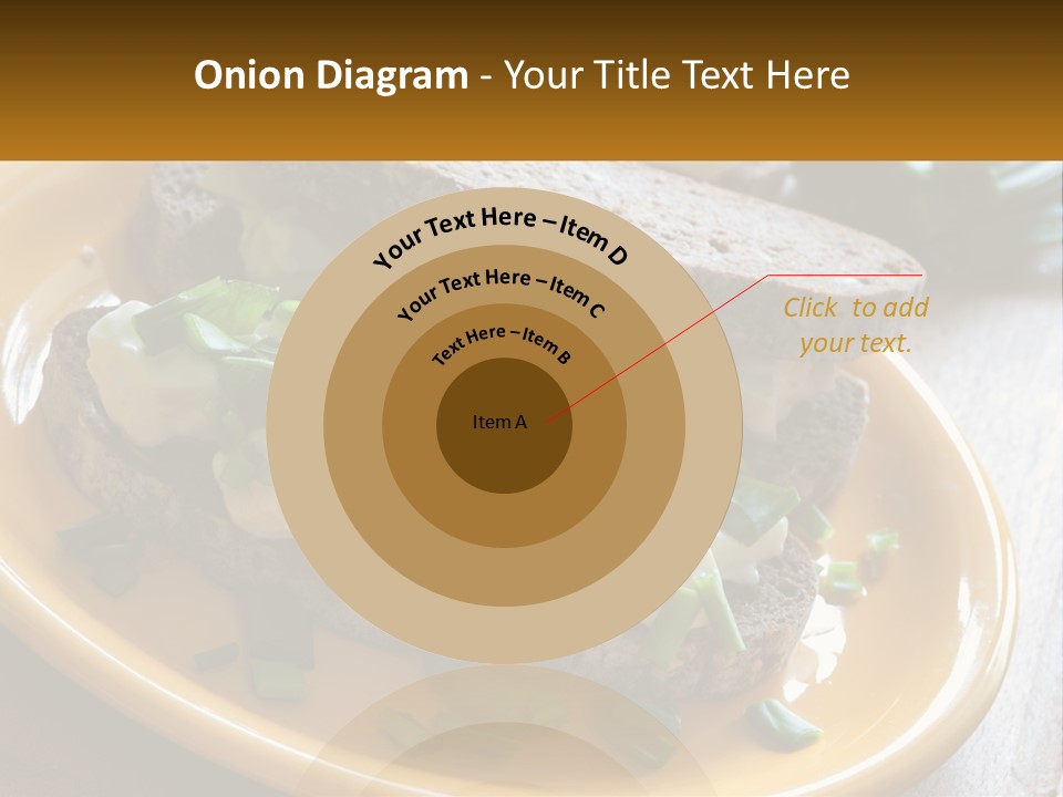 A Yellow Plate Topped With A Sandwich Covered In Cheese And Green Onions PowerPoint Template