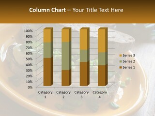 A Yellow Plate Topped With A Sandwich Covered In Cheese And Green Onions PowerPoint Template