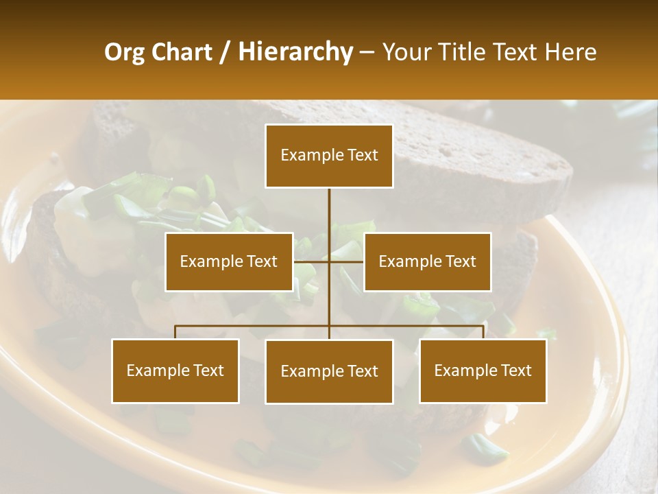 A Yellow Plate Topped With A Sandwich Covered In Cheese And Green Onions PowerPoint Template