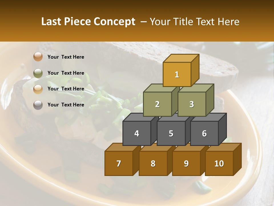 A Yellow Plate Topped With A Sandwich Covered In Cheese And Green Onions PowerPoint Template