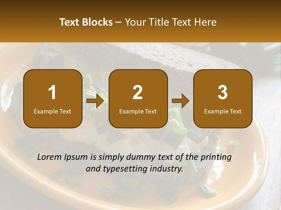 A Yellow Plate Topped With A Sandwich Covered In Cheese And Green Onions PowerPoint Template