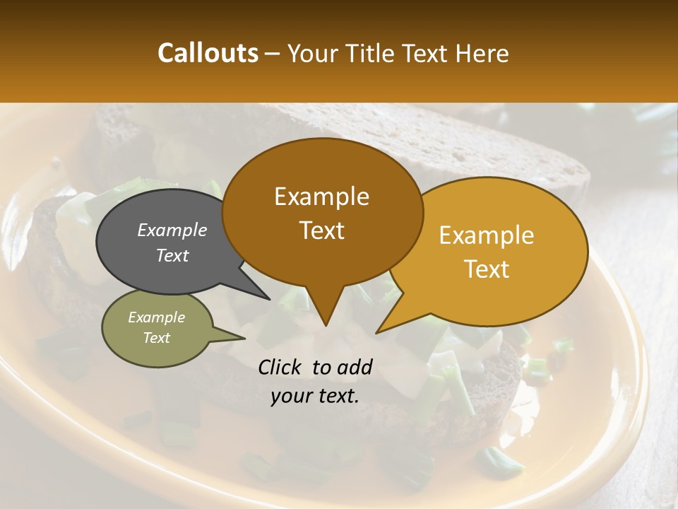 A Yellow Plate Topped With A Sandwich Covered In Cheese And Green Onions PowerPoint Template