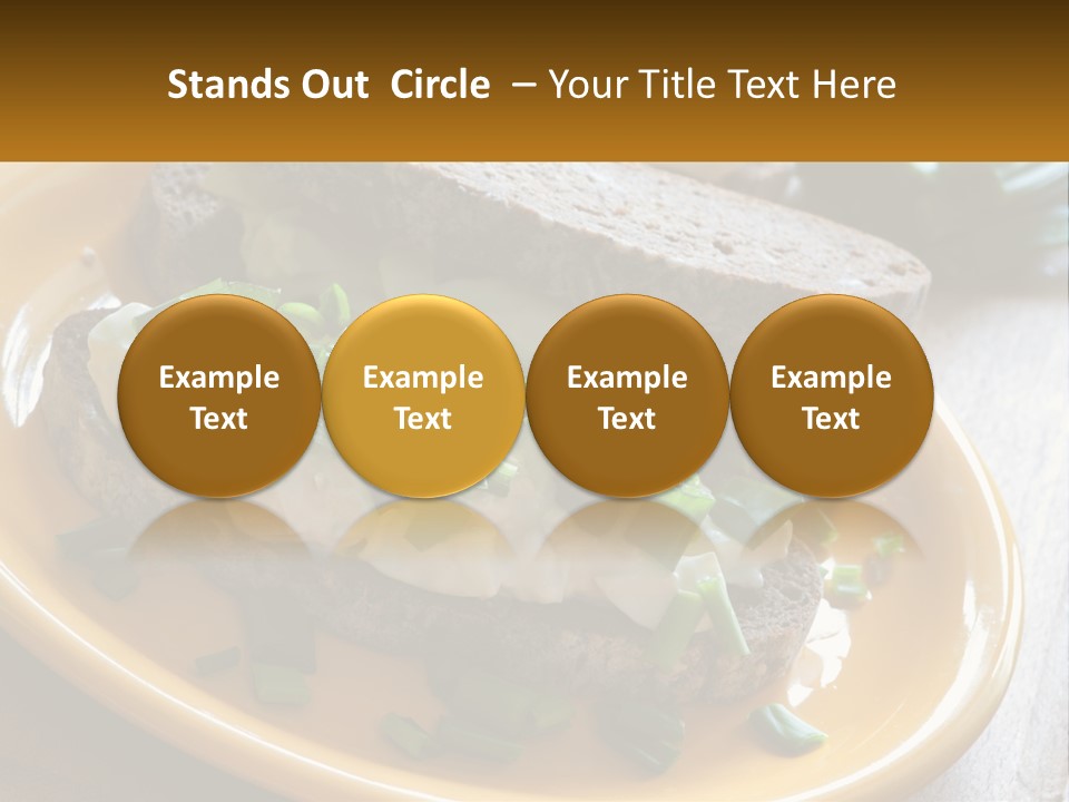 A Yellow Plate Topped With A Sandwich Covered In Cheese And Green Onions PowerPoint Template