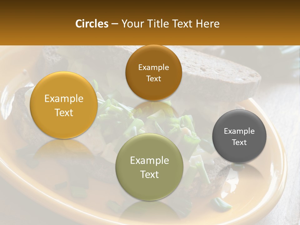 A Yellow Plate Topped With A Sandwich Covered In Cheese And Green Onions PowerPoint Template