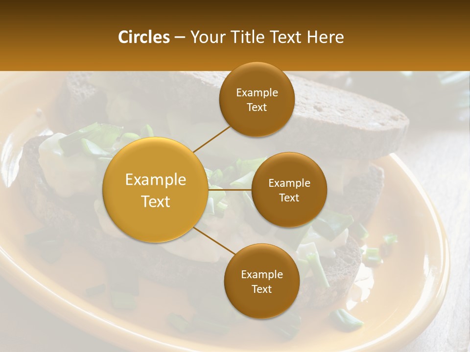 A Yellow Plate Topped With A Sandwich Covered In Cheese And Green Onions PowerPoint Template