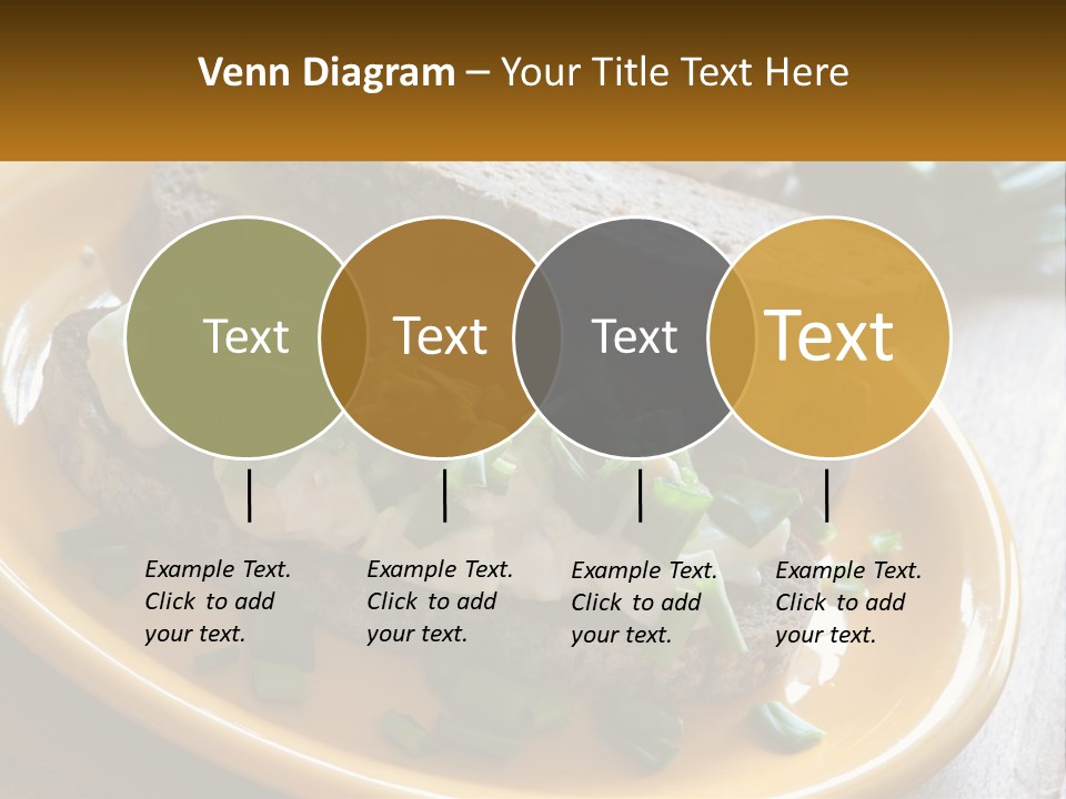 A Yellow Plate Topped With A Sandwich Covered In Cheese And Green Onions PowerPoint Template