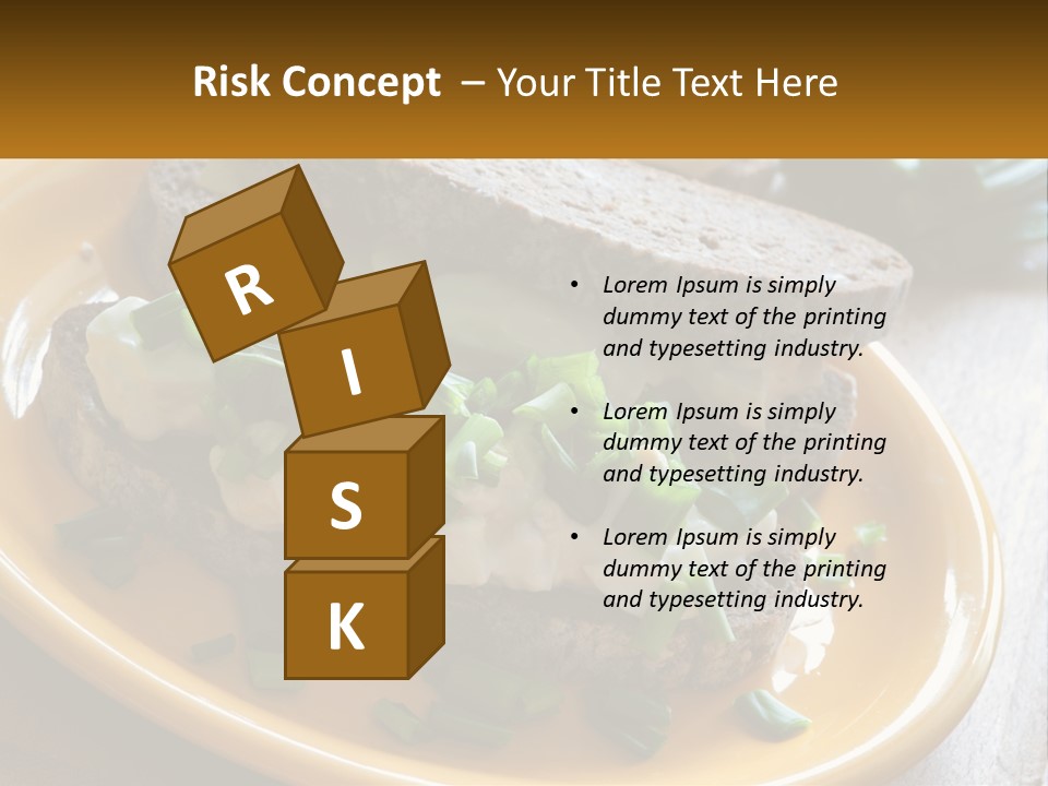 A Yellow Plate Topped With A Sandwich Covered In Cheese And Green Onions PowerPoint Template