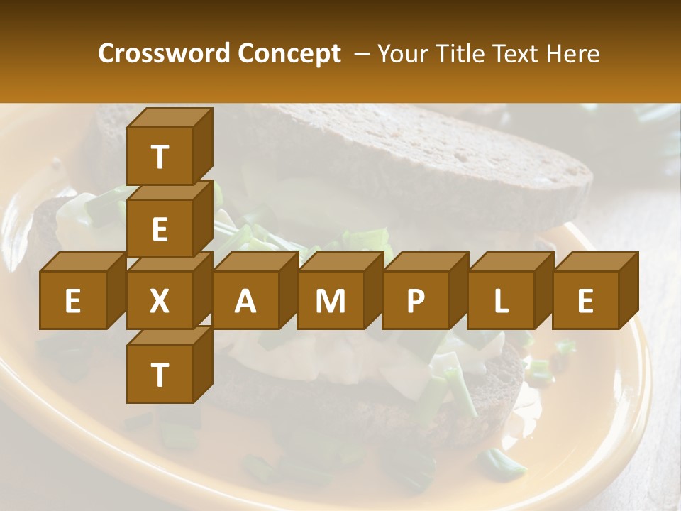 A Yellow Plate Topped With A Sandwich Covered In Cheese And Green Onions PowerPoint Template
