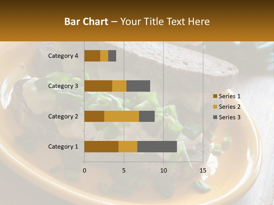 A Yellow Plate Topped With A Sandwich Covered In Cheese And Green Onions PowerPoint Template