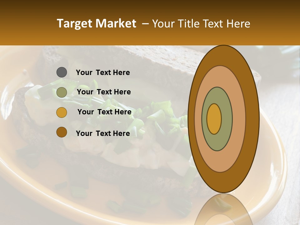 A Yellow Plate Topped With A Sandwich Covered In Cheese And Green Onions PowerPoint Template