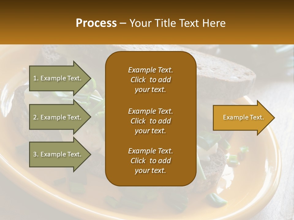 A Yellow Plate Topped With A Sandwich Covered In Cheese And Green Onions PowerPoint Template